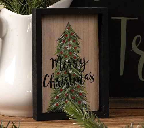 Mini Merry Christmas Tree Sign