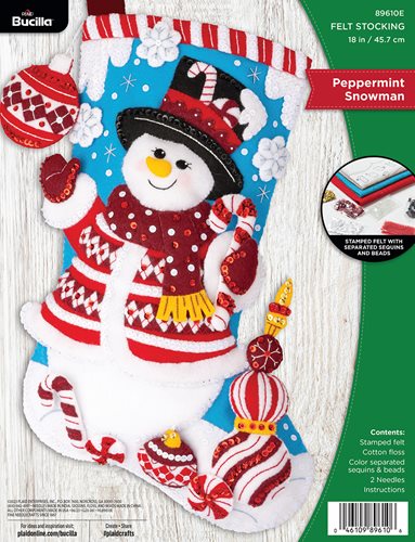 Bucilla ® Seasonal - Felt - Stocking Kits - Peppermint Snowman - 89610E
