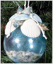 Glass Sea Shell Ornament