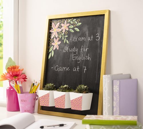Floral Chalkboard with Cubbies