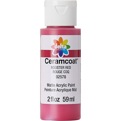 Delta Ceramcoat Acrylic Paint - Rooster Red, 2 oz. - 025780202W