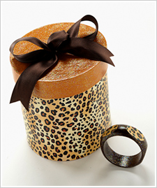 Leopard Wood Bracelet & Hat Box