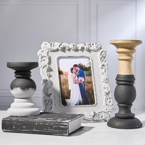 Black and Grey Candle Holders & Frame