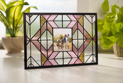 Modern Frame in Glitter Gold and Pink