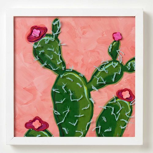 Mixed Media Cactus Painting
