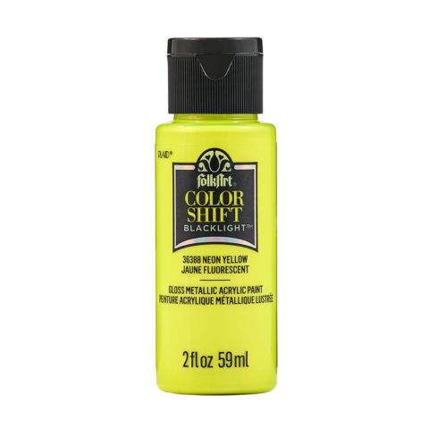 FolkArt ® Color Shift Blacklight™ Acrylic Paint - Neon Yellow, 2 oz. - 36388