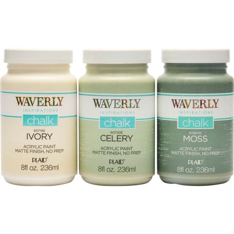 Waverly ® Inspirations Chalk Finish Acrylic Paint Set - Greens, 3 pc. - 13408