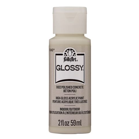 FolkArt Glossy Acrylic Paint - Polished Concrete, 2 oz. - 11832