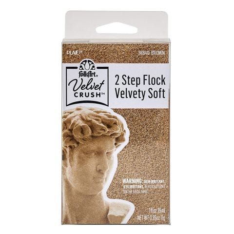 FolkArt® Velvet Crush™ 2 Step Flock, Brown, 2pc Adhesive and Powder- 36640