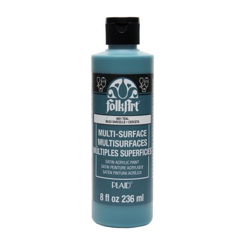 FolkArt ® Multi-Surface Satin Acrylic Paints - Teal, 8 oz. - 4651