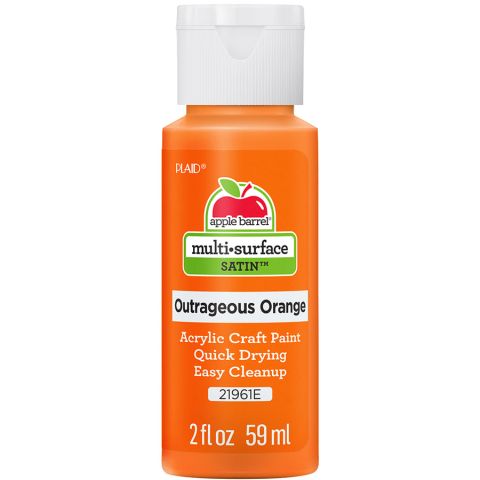 Apple Barrel ® Multi-Surface Satin Acrylic Paints - Outrageous Orange, 2 oz. - 21961E