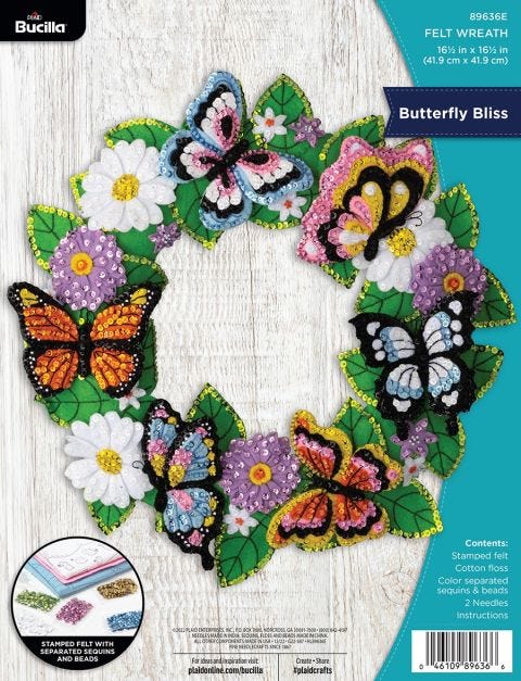 Bucilla ® Seasonal - Felt - Home Decor - Butterfly Bliss Wreath - 89636E