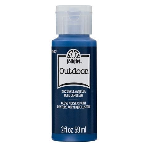 FolkArt ® Outdoor™ Acrylic Colors - Cerulean Blue, 2 oz. - 2472