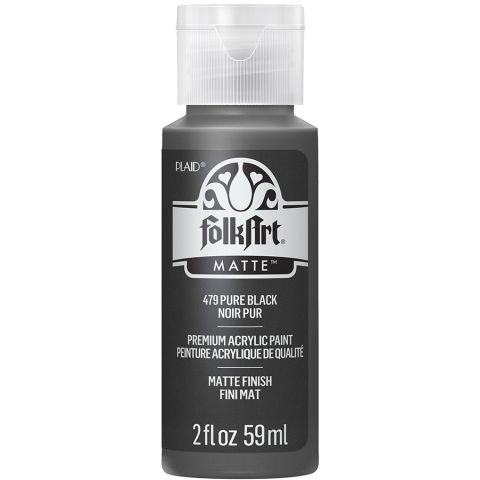 FolkArt ® Acrylic Colors - Pure Black, 2 oz. - 479