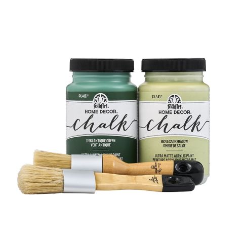 FolkArt ® Home Decor™ Chalk - Greens with Brushes, 8 oz. - 96416