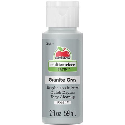 Apple Barrel ® Multi-Surface Satin Acrylic Paints - Granite Gray, 2 oz. - 13444E