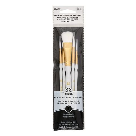 Folkart ® Glass Painting Brushes 5pc - 36572