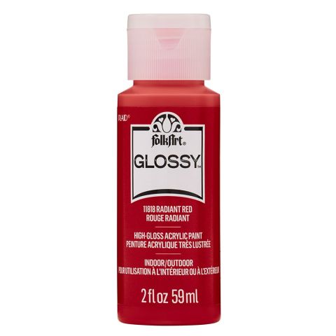 FolkArt Glossy Acrylic Paint - Radiant Red, 2 oz. - 11818