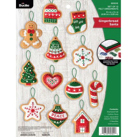 Bucilla ® Seasonal - Felt - Ornament Kits - Gingerbread Santa - 89301E