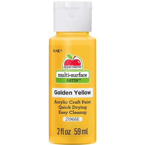 Apple Barrel ® Multi-Surface Satin Acrylic Paints - Golden Yellow, 2 oz. - 21966E