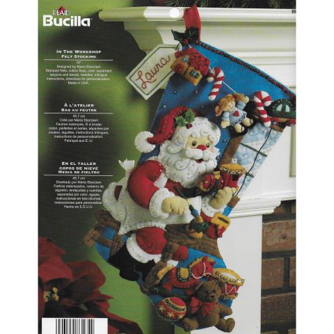 Bucilla ® Seasonal - Felt - Stocking Kits - Santa In the Workshop - 86165