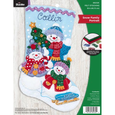 Bucilla ® Seasonal - Felt - Stocking Kits - Snow Family Portrait - 89232E