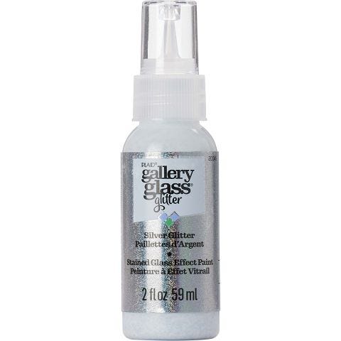 Gallery Glass ® Stained Glass Effect Paint - Glitter Silver, 2 oz. - 20045