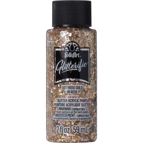 FolkArt ® Glitterific™ Acrylic Paint - Rose Gold, 2 oz. - 5877