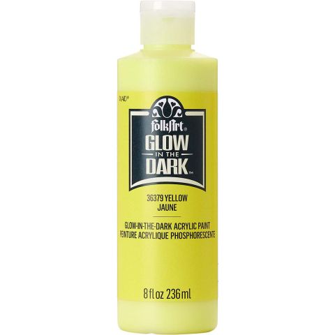 FolkArt ® Glow-in-the-Dark Acrylic Colors - Yellow, 8 oz. - 36379