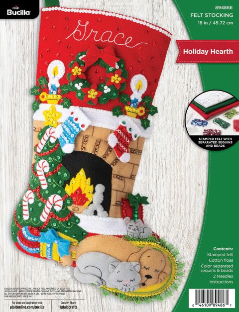 Bucilla ® Seasonal - Felt - Stocking Kits - Holiday Hearth - 89486E