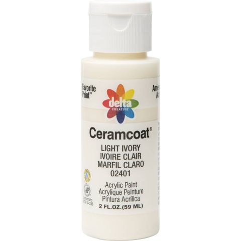 Delta Ceramcoat Acrylic Paint - Light Ivory, 2 oz. - 024010202W