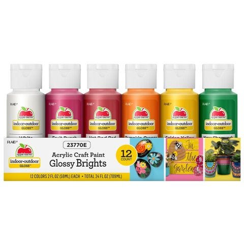 Apple Barrel ® Gloss™ 12pc Paint Set - Glossy Brights, 2oz. - 23770E