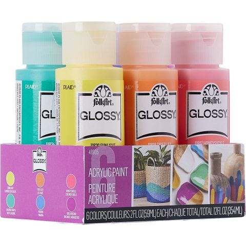 FolkArt ® Glossy™ Acrylic Paint Set, 6 pc. - 49905