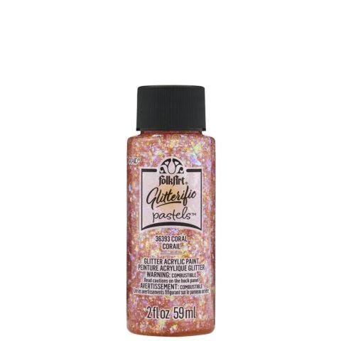 FolkArt ® Glitterific Pastels™ - Coral, 2oz. - 36393