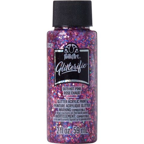 FolkArt ® Glitterific™ Acrylic Paint - Hot Pink, 2 oz. - 5879