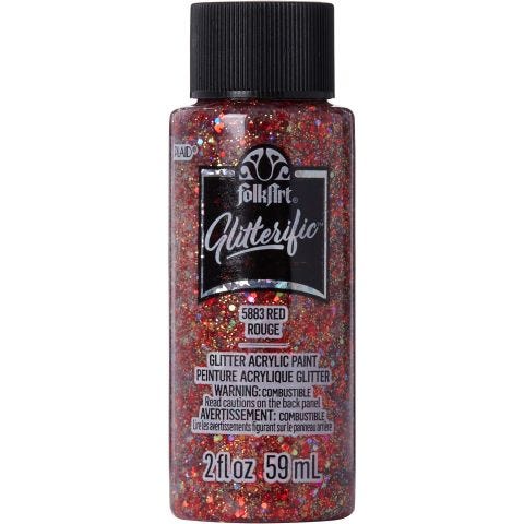 FolkArt ® Glitterific™ Acrylic Paint - Red, 2 oz. - 5883