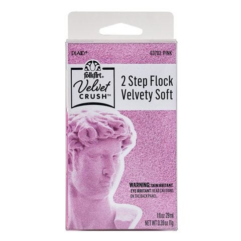 FolkArt® Velvet Crush™ 2 Step Flock, Pink, 2pc Adhesive and Powder - 63702