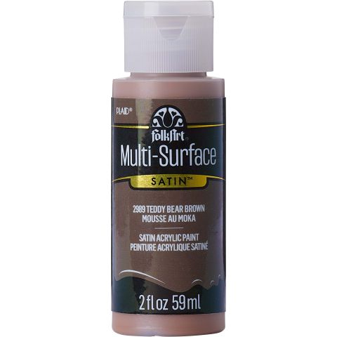 FolkArt ® Multi-Surface Satin Acrylic Paints - Teddy Bear Brown, 2 oz. - 2989