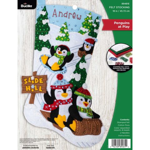 Bucilla ® Seasonal - Felt - Stocking Kits - Penguins at Play - 89481E