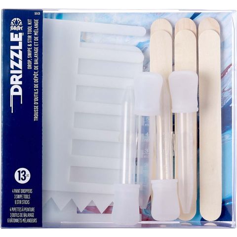 FolkArt Drizzle - Drop, Swipe & Stir Tool Set, 13 pc - 50429