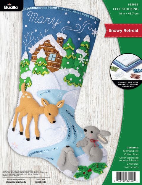 Bucilla ® Seasonal - Felt - Stocking Kits - Snowy Retreat - 89586E