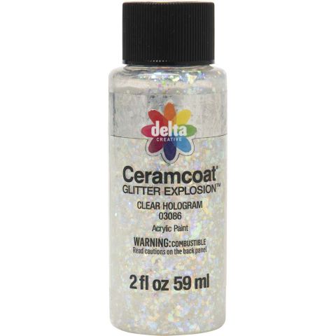 Delta Ceramcoat ® Glitter Explosion™ - Clear Hologram, 2 oz. - 03086