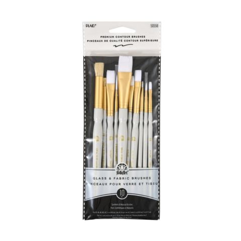 Folkart ® Brush Sets - Glass and Fabric Set, 10 pc. - 50558