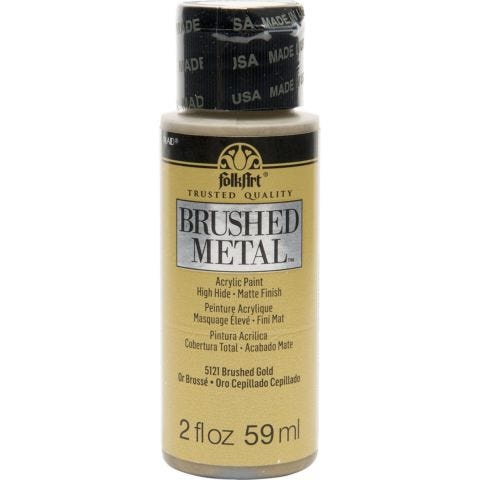 FolkArt® Brushed Metal™ Acrylic Paint - Brushed Gold, 2 oz. - 5121CA