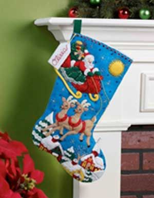 Bucilla ® Seasonal - Felt - Stocking Kits - Over the Rooftops - 86450