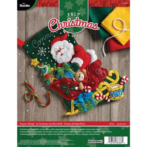 Bucilla ® Seasonal - Felt - Stocking Kits - Santa’s Sleigh - 86866