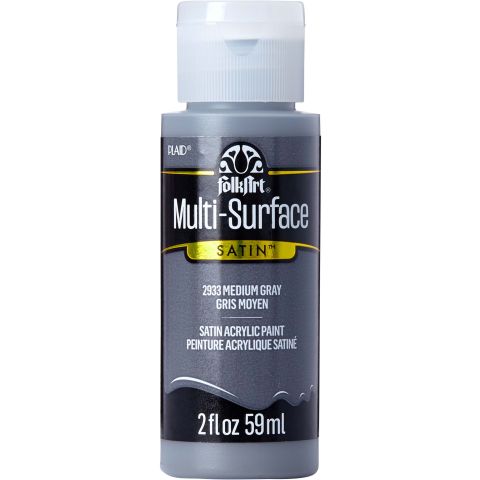 FolkArt ® Multi-Surface Satin Acrylic Paints - Medium Gray, 2 oz. - 2933