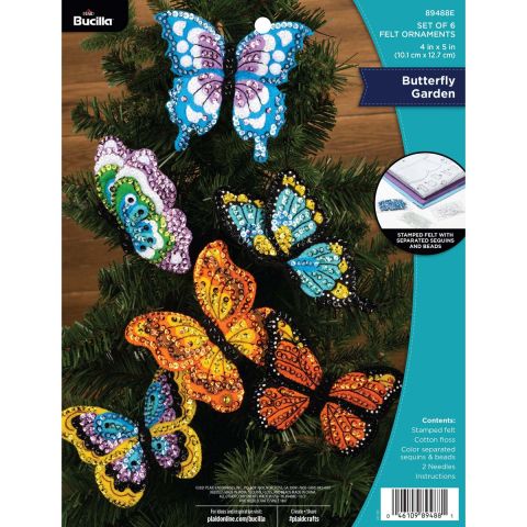 Bucilla ® Seasonal - Felt - Ornament Kits - Butterfly Garden - 89488E