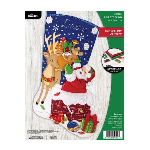 Bucilla ® Seasonal - Felt - Stocking Kits - Santa’s Toy Delivery - 89709E