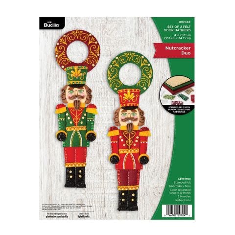 Bucilla ® Seasonal - Felt Home Decor - Door Hangers - Nutcracker Duo - 89704E